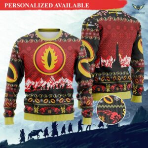 The Lord Of The Rings Chrsitmas Best Holiday Christmas Ugly Sweater Gifts For Family Eye Of Sauron Lotr Christmas Gift Sweater