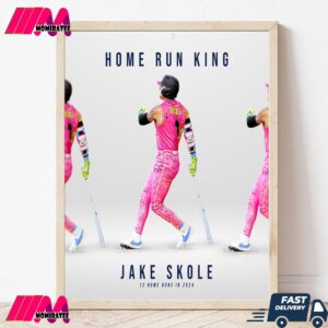 MLB Jake Skole Achieves Home Run King Title With 12 Home Runs In 2024 Wall Decor Canvas Poster