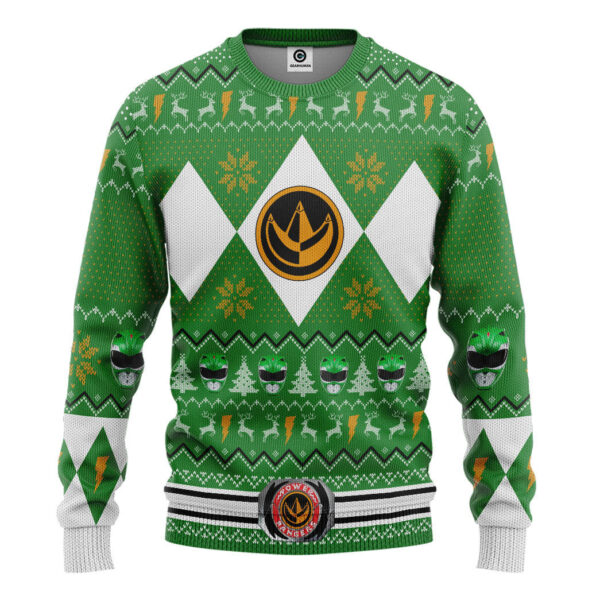 MMPR Green Ranger Christmas Custom Best Holiday Christmas Ugly Sweater Gifts For Family