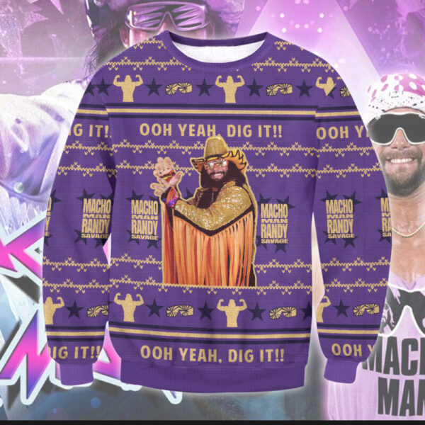 Macho Man Randy Savage Gifts For Family Holiday Christmas Ugly Sweater