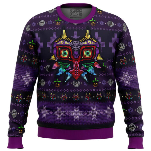 Majoras Mask Seamless Pattern Zelda Gifts For Family Holiday Christmas Ugly Sweater