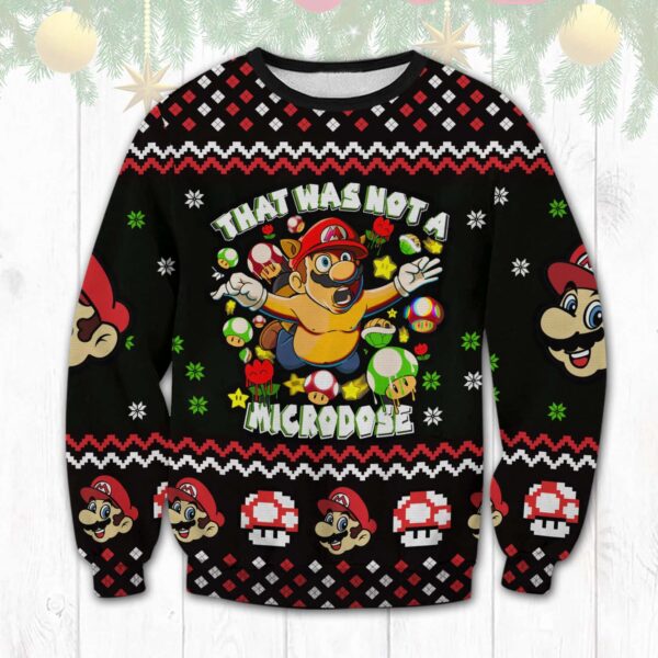 Mario Not A Microdose Best Holiday Christmas Ugly Sweater Gifts For Family