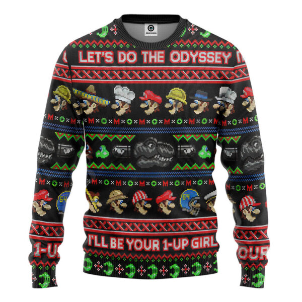 Mario Ugly Christmas Custom Best Holiday Christmas Ugly Sweater Gifts For Family