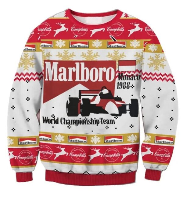 Marlboro Monaco 1988 Gifts For Family Holiday Christmas Ugly Sweater