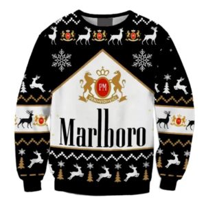 Marlboro Print Fun Gifts For Family Holiday Christmas Ugly Sweater