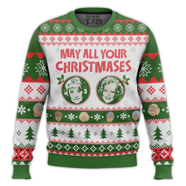 May all your Christmases Bea White The Golden Girls Best Holiday Christmas Ugly Sweater Gifts For Family