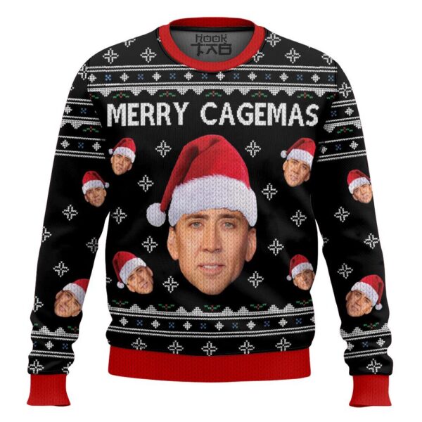 Merry Cagemas Nicolas Cage Christmas Best Holiday Christmas Ugly Sweater Gifts For Family