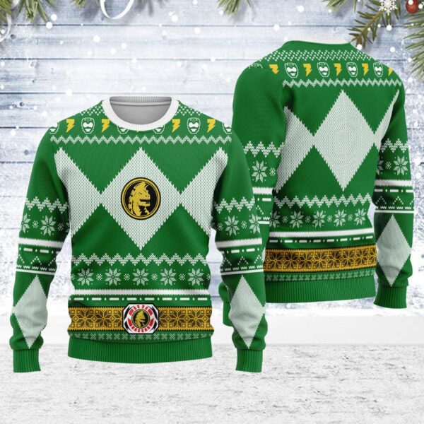 Merry Christmas Green Power Ranger Ugly Sweater