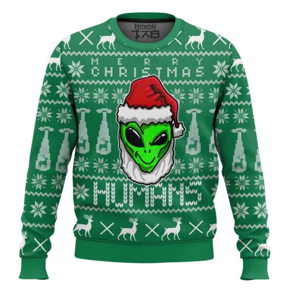 Merry Christmas Human Alien Gifts For Family Holiday Christmas Ugly Sweater