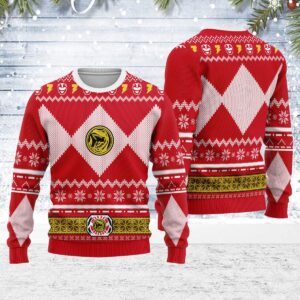 Merry Christmas Red Power Ranger Best Gifts For Family For Holiday Christmas Ugly Sweater