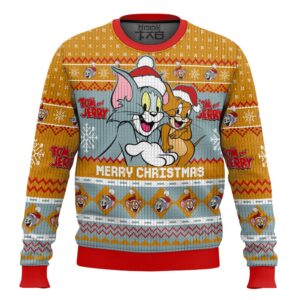 Merry Christmas Tom And Jerry Best Holiday Christmas Ugly Sweater Gifts For Family