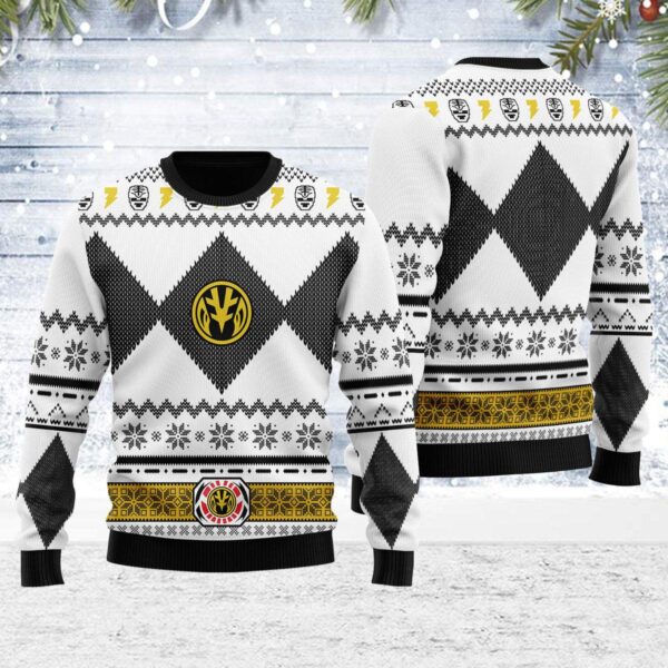 Merry Christmas White Power Ranger Best Gifts For Family For Holiday Christmas Ugly Sweater