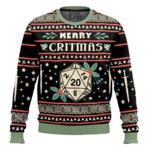 Merry Critmas Dungeons And Dragons Best Holiday Christmas Ugly Sweater Gifts For Family