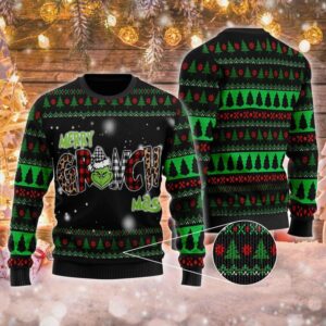 Merry Grinch Mas Christmas Wool Ugly Knitted Sweater