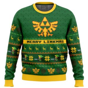 Merry Linkmas Zelda Gifts For Family Holiday Christmas Ugly Sweater