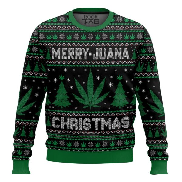 Merry Marijuana Gifts For Family Holiday Christmas Ugly Sweater