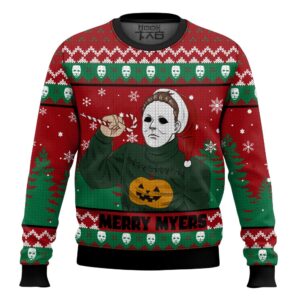 Merry Myers Michael Myers Halloween Best Holiday Christmas Ugly Sweater Gifts For Family