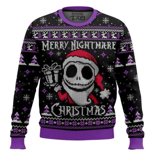 Merry Nightmare Christmas Jack Skellington Best Holiday Christmas Ugly Sweater Gifts For Family