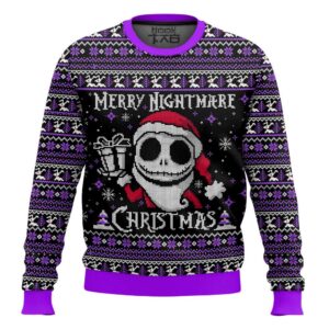 Merry Nightmare Christmas The Nightmare Before Christmas Best Holiday Christmas Ugly Sweater Gifts For Family