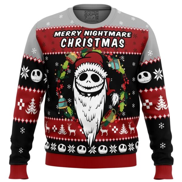 Merry Nightmare The Nightmare Before Christmas Gifts For Family Holiday Christmas Ugly Sweater