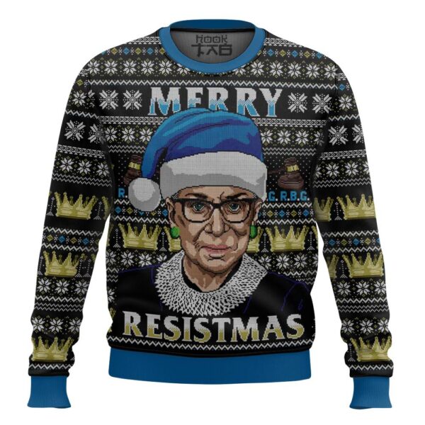 Merry Resistmas Ruth Bader Ginsburg RBG Best Holiday Christmas Ugly Sweater Gifts For Family