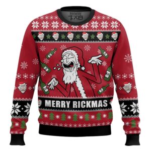 Merry Rickmas Rick And Morty Best Holiday Christmas Ugly Sweater Gifts For Family