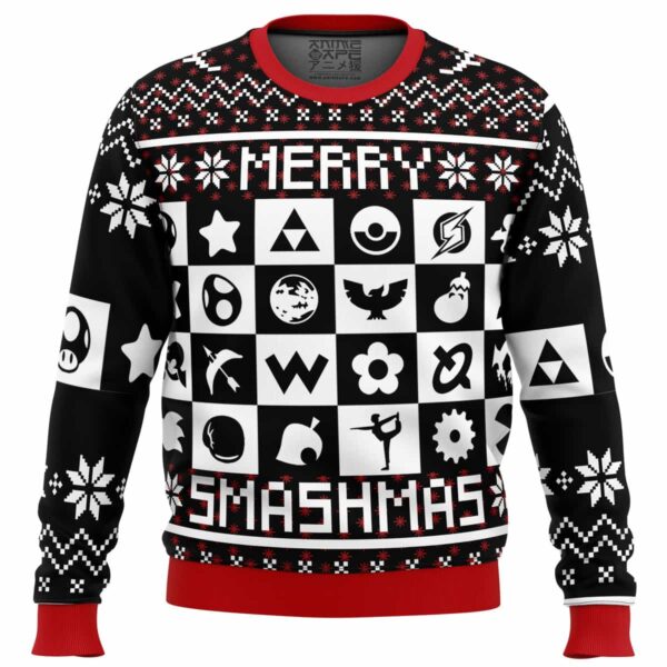 Merry Smashmas Super Smash Bros Gifts For Family Holiday Christmas Ugly Sweater