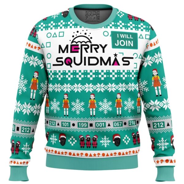 Merry Squidmas Squid Game Best Gifts For Family For Holiday Christmas Ugly Sweater