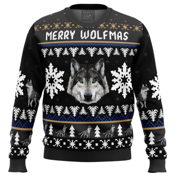 Merry Wolfmas Wolf Gifts For Family Holiday Christmas Ugly Sweater