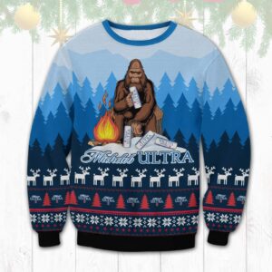 Michelob Ultra Big Foot Best Holiday Christmas Ugly Sweater Gifts For Family