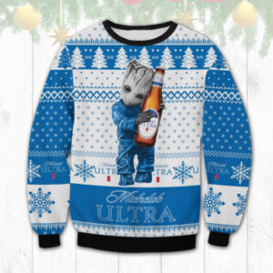 Michelob Ultra Groot Best Holiday Christmas Ugly Sweater Gifts For Family