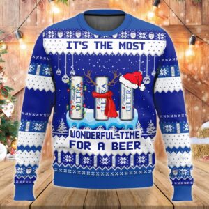 Michelob Ultra Its The Most Wonderful Time For A Beer Best Holiday Christmas Ugly Sweater Gifts For Family