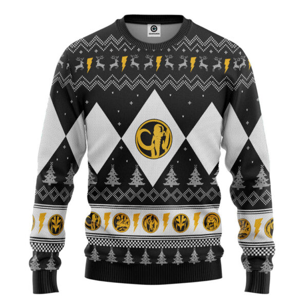 Mighty Morphin Black Ranger Christmas Custom Best Holiday Christmas Ugly Sweater Gifts For Family