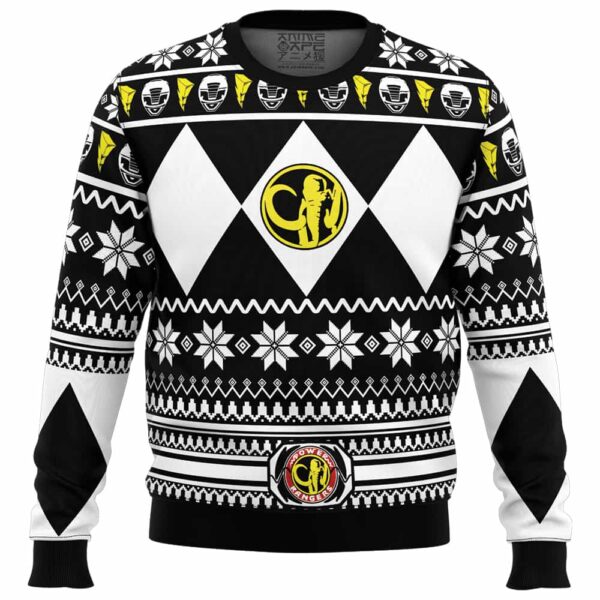 Mighty Morphin Black Ranger Power Rangers Gifts For Family Holiday Christmas Ugly Sweater