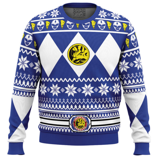 Mighty Morphin Blue Ranger Power Rangers Gifts For Family Holiday Christmas Ugly Sweater