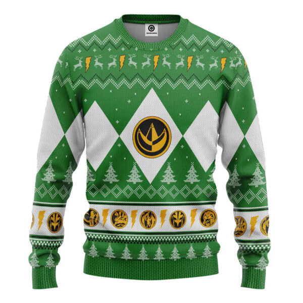 Mighty Morphin Green Ranger Christmas Custom Best Holiday Christmas Ugly Sweater Gifts For Family