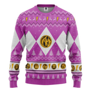 Mighty Morphin Pink Ranger Christmas Custom Best Holiday Christmas Ugly Sweater Gifts For Family