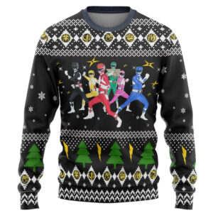 Mighty Morphin Power Rangers Christmas Custom Best Holiday Christmas Ugly Sweater Gifts For Family