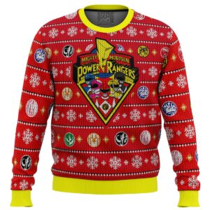 Mighty Morphin Power Rangers Gifts For Family Holiday Christmas Ugly Sweater