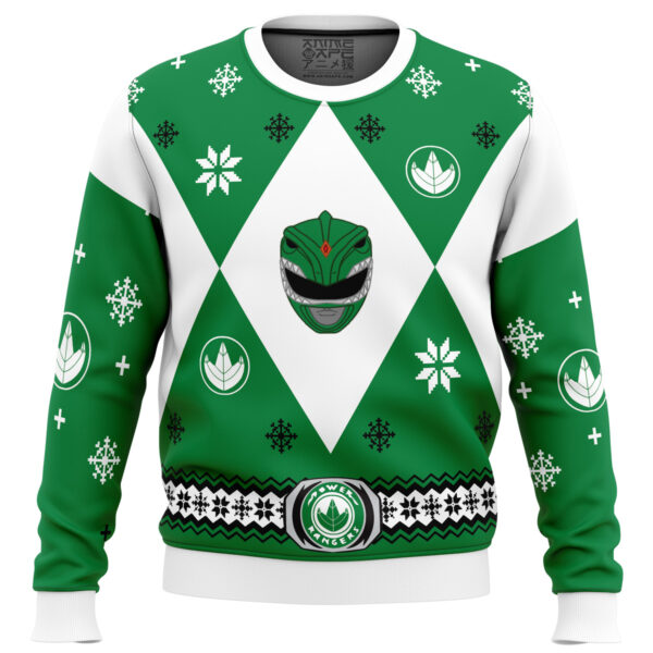 Mighty Morphin Power Rangers Green Gifts For Family Holiday Christmas Ugly Sweater