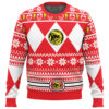 Mighty Morphin White Power Ranger Custom Gifts For Family Holiday Christmas Ugly Sweater