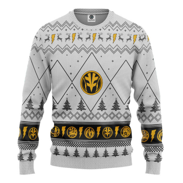 Mighty Morphin White Ranger Christmas Custom Best Holiday Christmas Ugly Sweater Gifts For Family