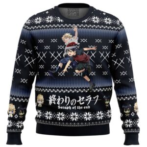 Mikaela X Yuuichirou Seraph of the End Gifts For Family Holiday Christmas Ugly Sweater