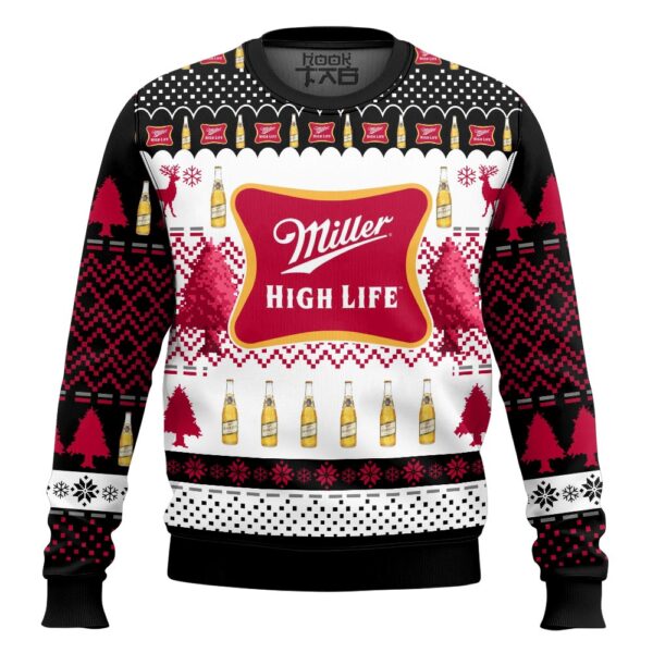 Miller High Life Best Holiday Christmas Ugly Sweater Gifts For Family