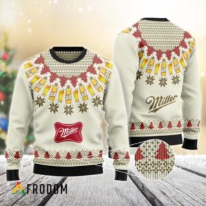 Miller High Life Heart Pattern Fair Isle Best Holiday Christmas Ugly Sweater Gifts For Family