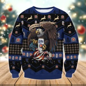 Miller Lite Eagle Best Holiday Christmas Ugly Sweater Gifts For Family