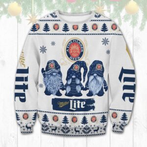 Miller Lite Gnomes Best Holiday Christmas Ugly Sweater Gifts For Family