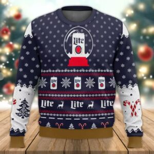 Miller Lite Mario Gifts For Family Holiday Christmas Ugly Sweater