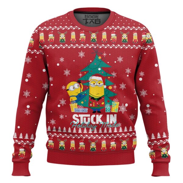 Minions Stuck in Holiday Mode Chrismast Best Holiday Christmas Ugly Sweater Gifts For Family