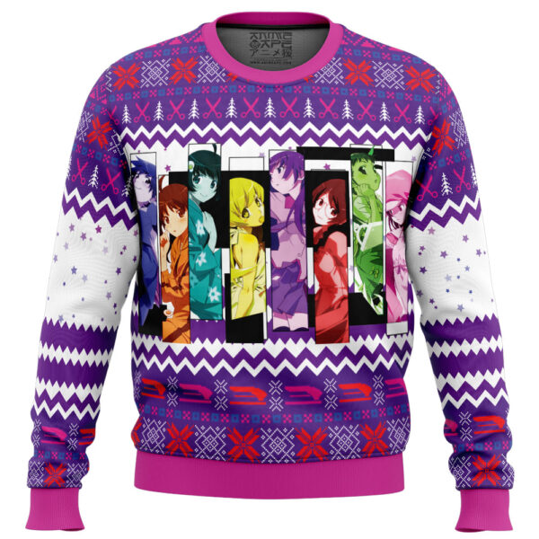 Monogatari Girls Bakemonogatari Gifts For Family Holiday Christmas Ugly Sweater